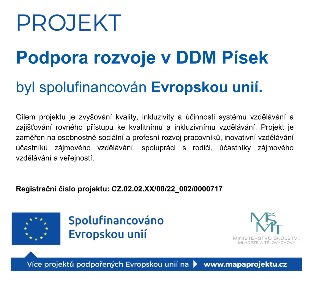 Podpora rozvoje v DDM Písek.